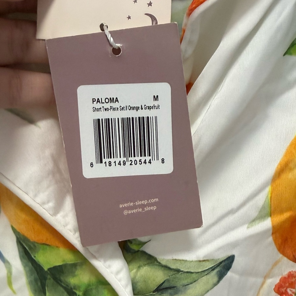 Averie Citrus Print Button Down Pajama Shirt Size Medium - Picture 3 of 4